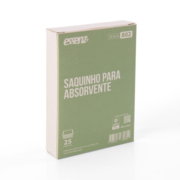 Saquinho para descarte de absorvente desenvolvido especificamente para o fácil descarte do absorvente feminino evitando o contato direto com as mãos.