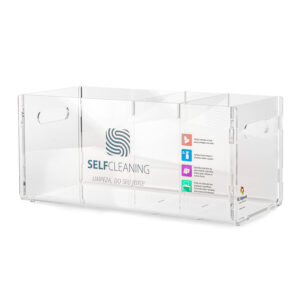 O SelfCleaning Cristal Box reúne tudo o que você precisa para limpar sua estação de trabalho sem necessidade de esperar pela limpeza regular.