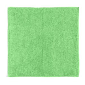 O pano de microfibra verde pode ser utilizado na limpeza seca ou úmida para remover a sujeira e gordura de superfícies de diversos tipos.