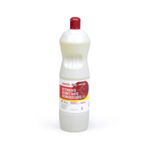 litro de Detergente desinfetante e desincrustante ácido em um fundo branco